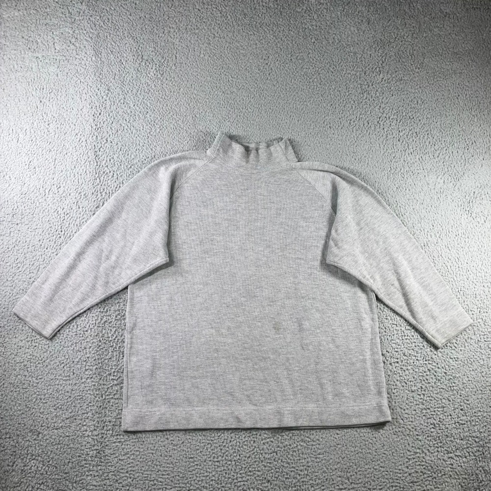 Ribbed Mock Neck Top Women Plus XL 1X Minimalist Raglan Sleeve Minimalist